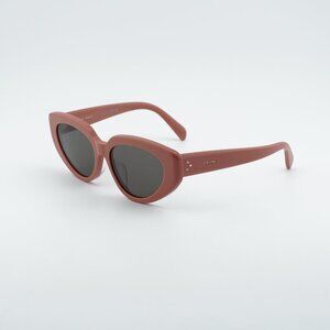 Celine CL40286F 72A Sunglasses Pink Cat Eye Frame, Smoke Lenses